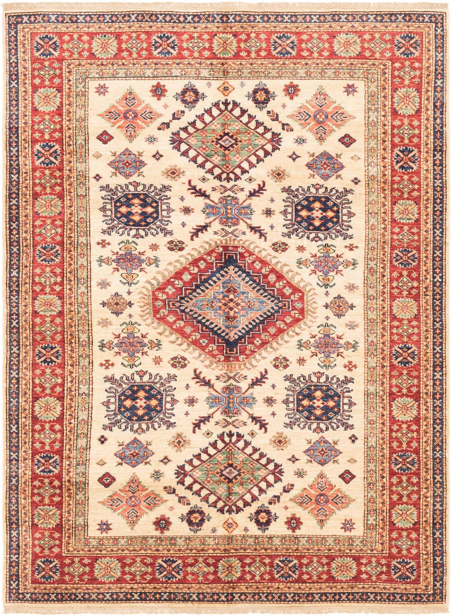 4' 10 x 6' 8 Hand Knotted Kazak Oriental Rug
