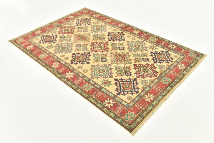 Detail image of 4' x 6' 1 Hand Knotted Kazak Rug