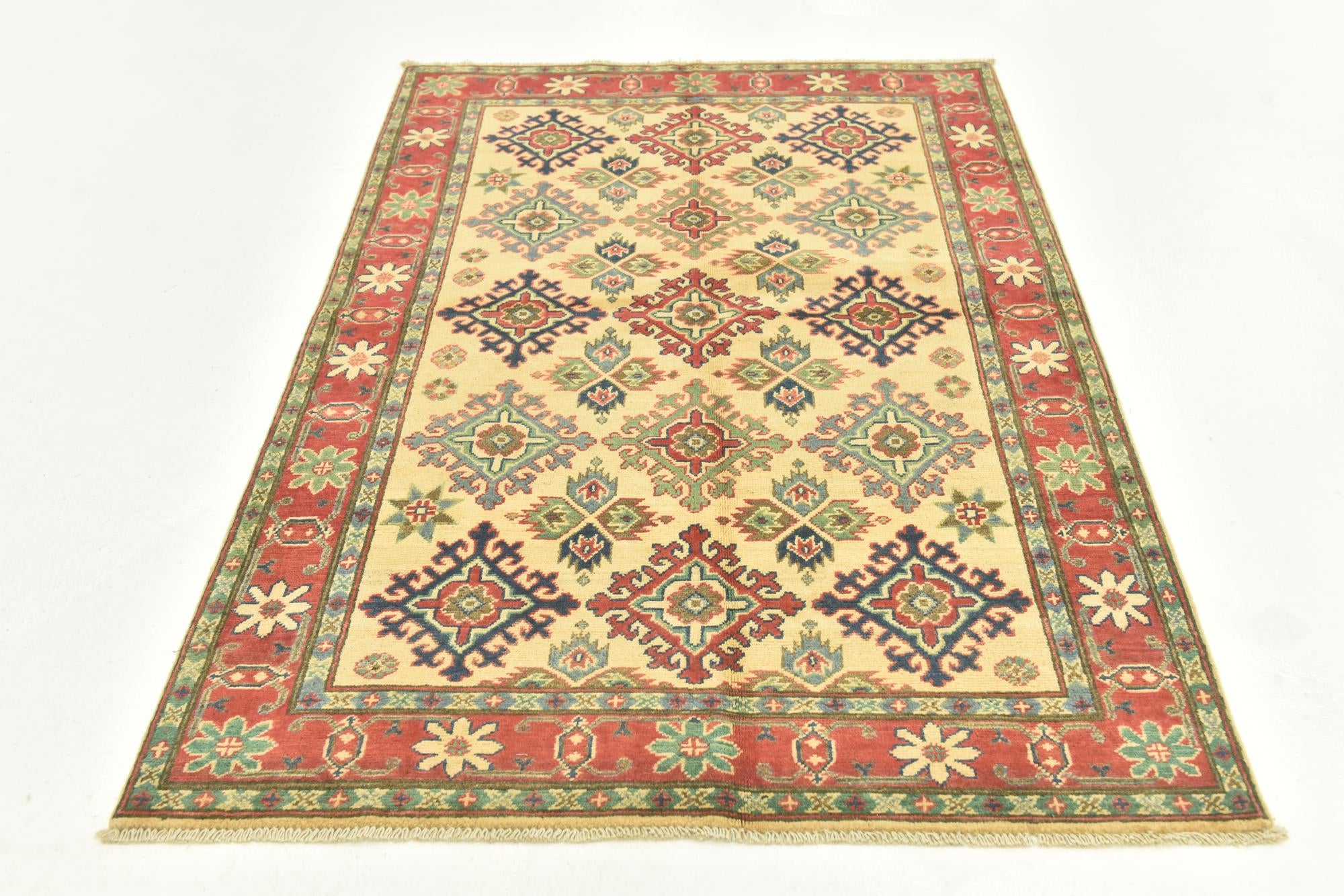 4' x 6' 1 Hand Knotted Kazak Rug