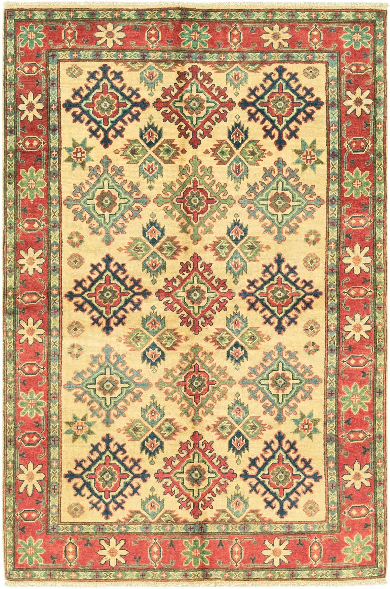 4' x 6' 1 Hand Knotted Kazak Rug