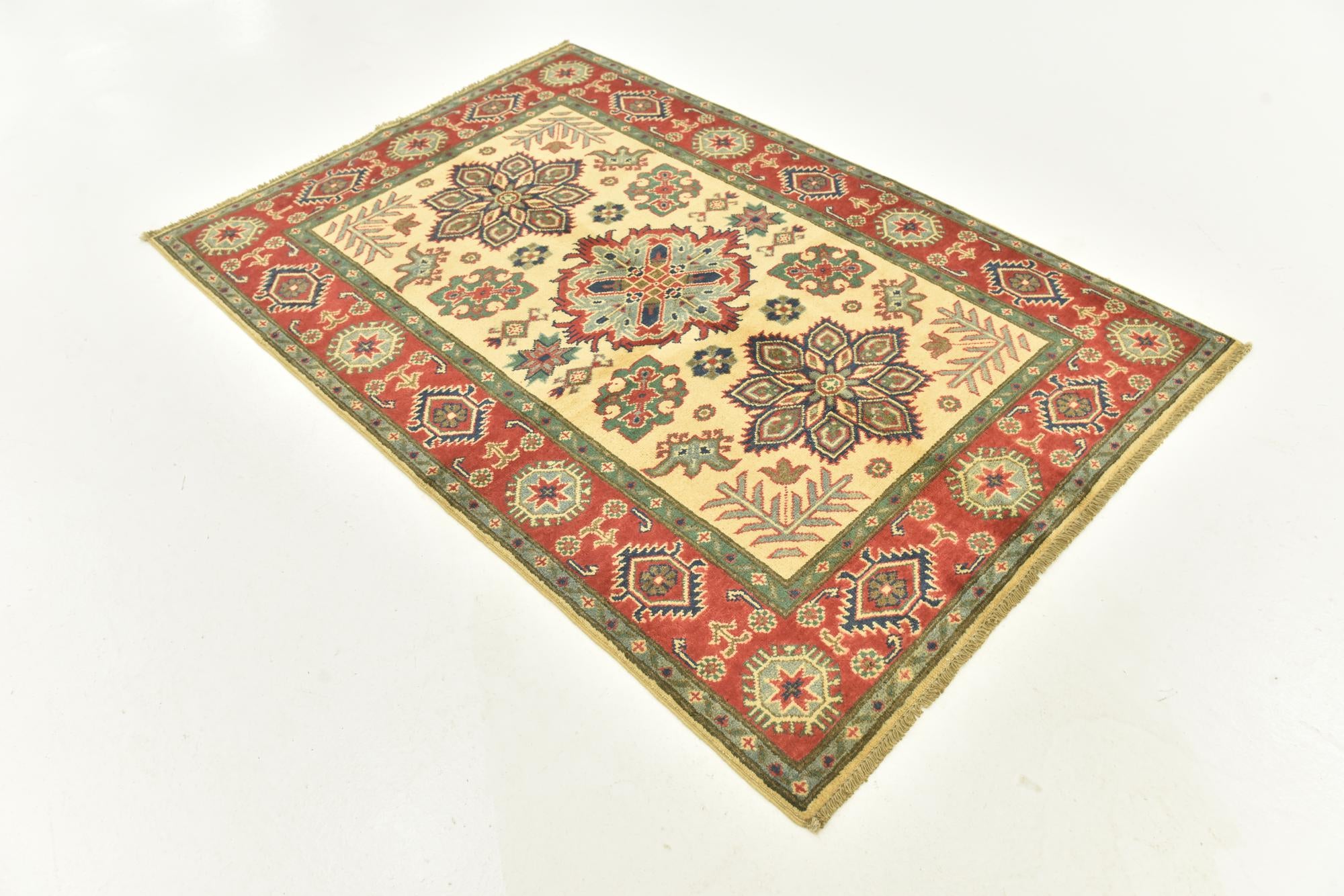 4' x 5' 10 Hand Knotted Kazak Rug