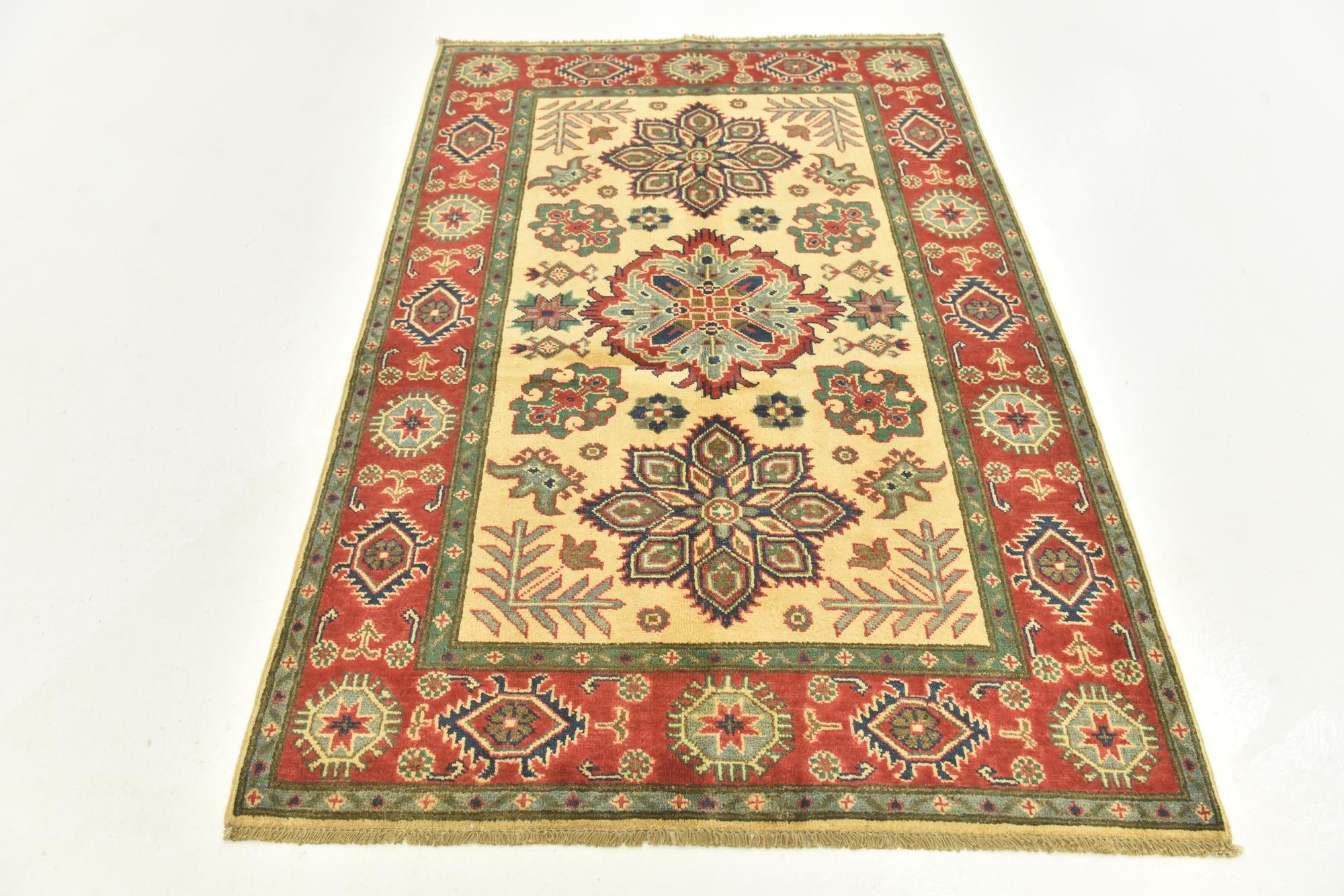 4' x 5' 10 Hand Knotted Kazak Rug