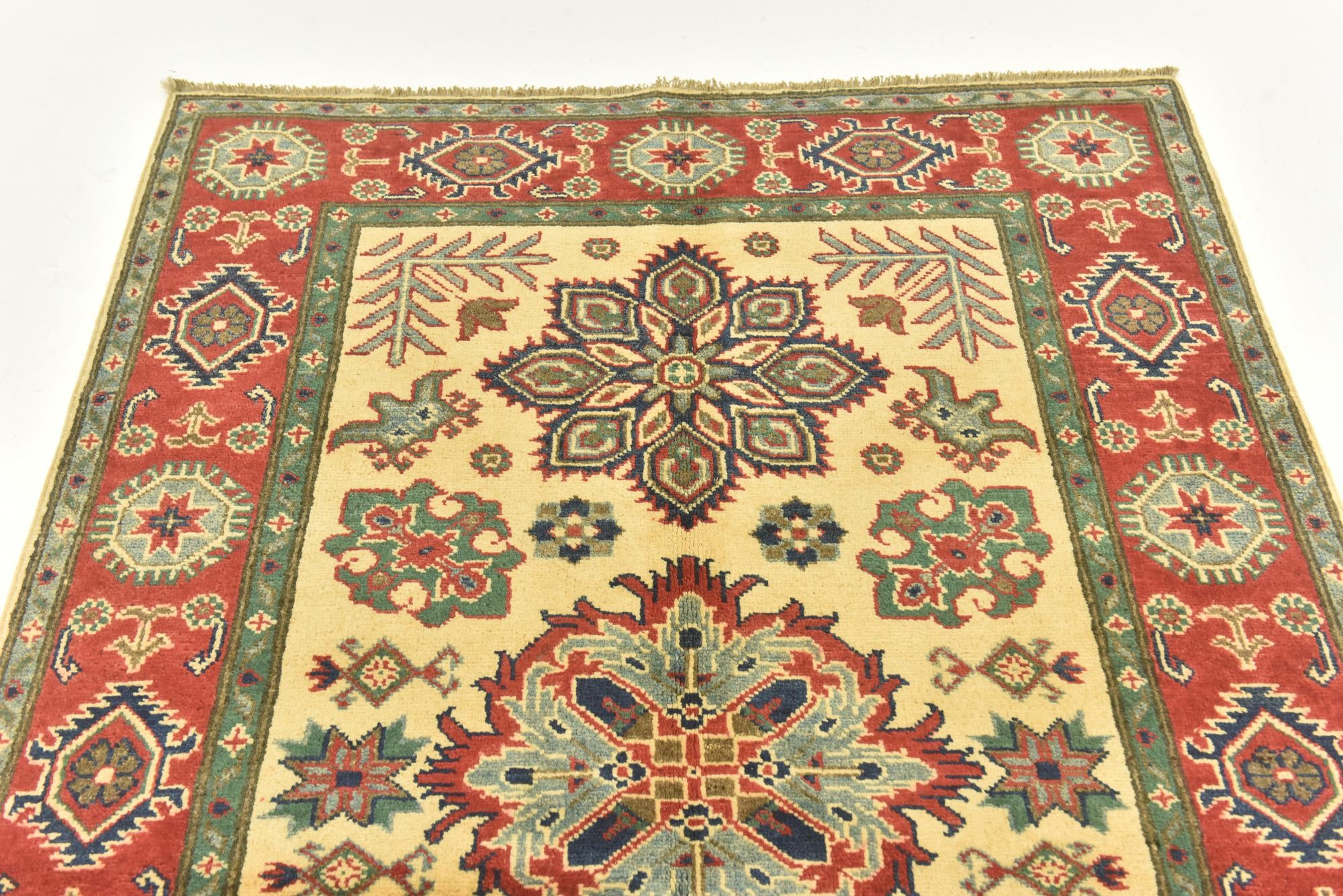 4' x 5' 10 Hand Knotted Kazak Rug