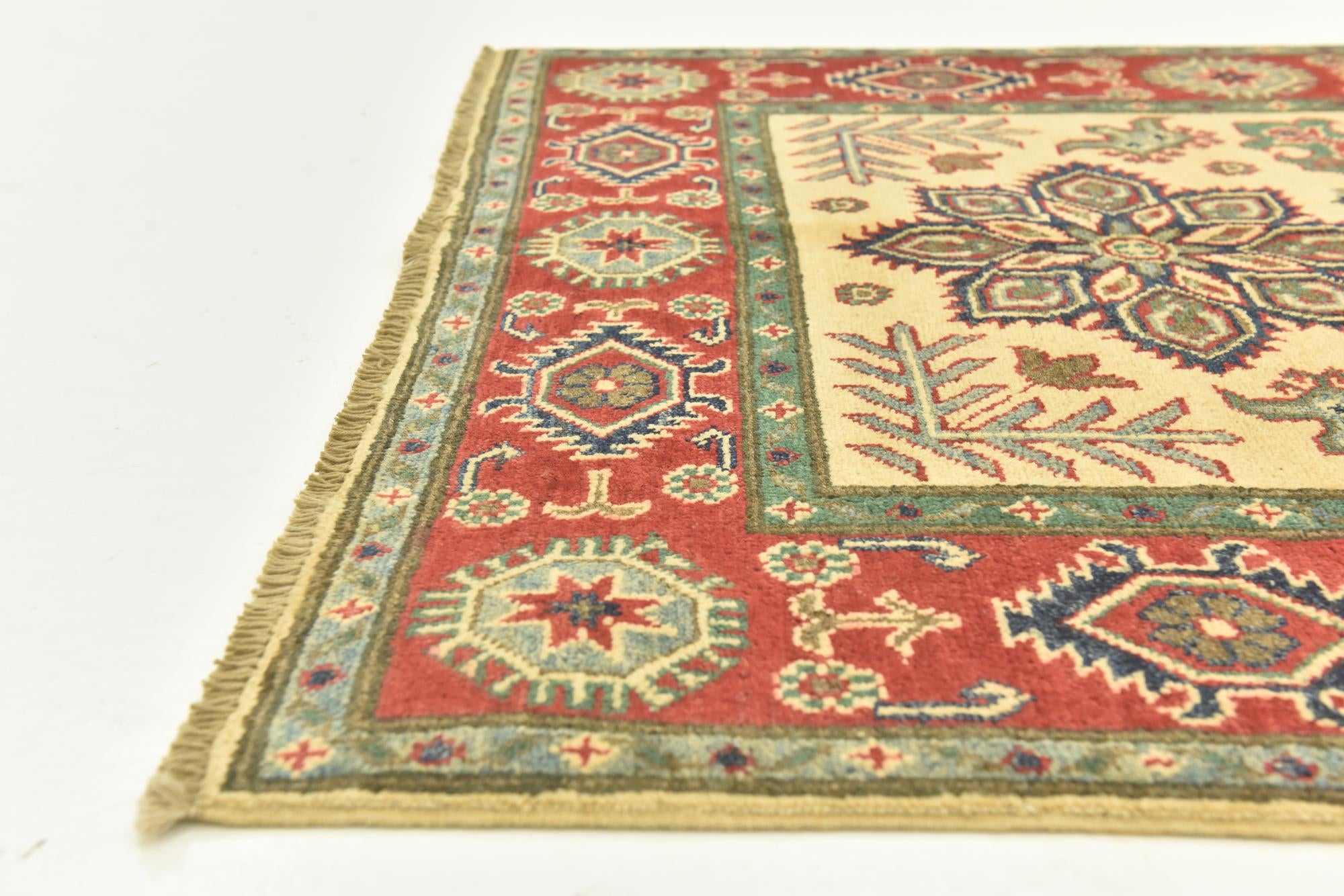 4' x 5' 10 Hand Knotted Kazak Rug