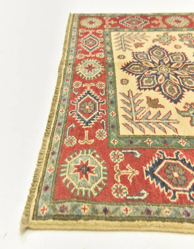 Detail image of 4' x 5' 10  Hand Knotted Kazak Rug