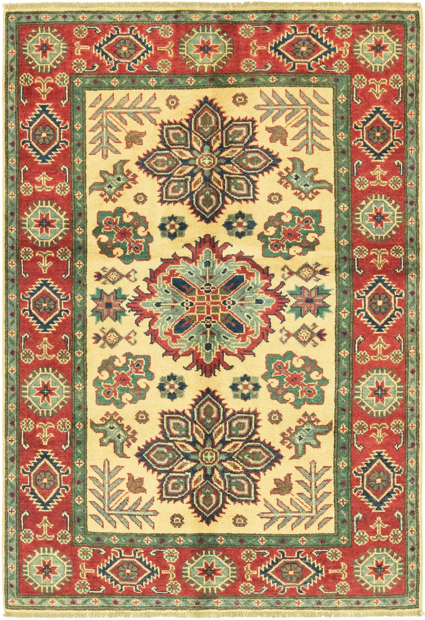 4' x 5' 10 Hand Knotted Kazak Rug