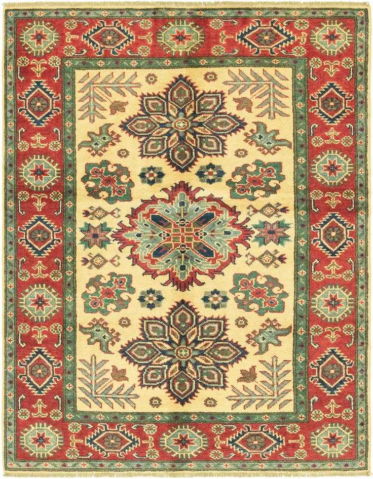 Detail image of 4' x 5' 10 Hand Knotted Kazak Rug