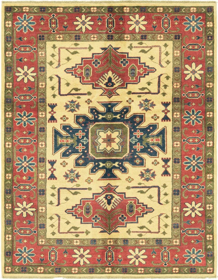 Detail image of 4' 3 x 6' Hand Knotted Kazak Rug