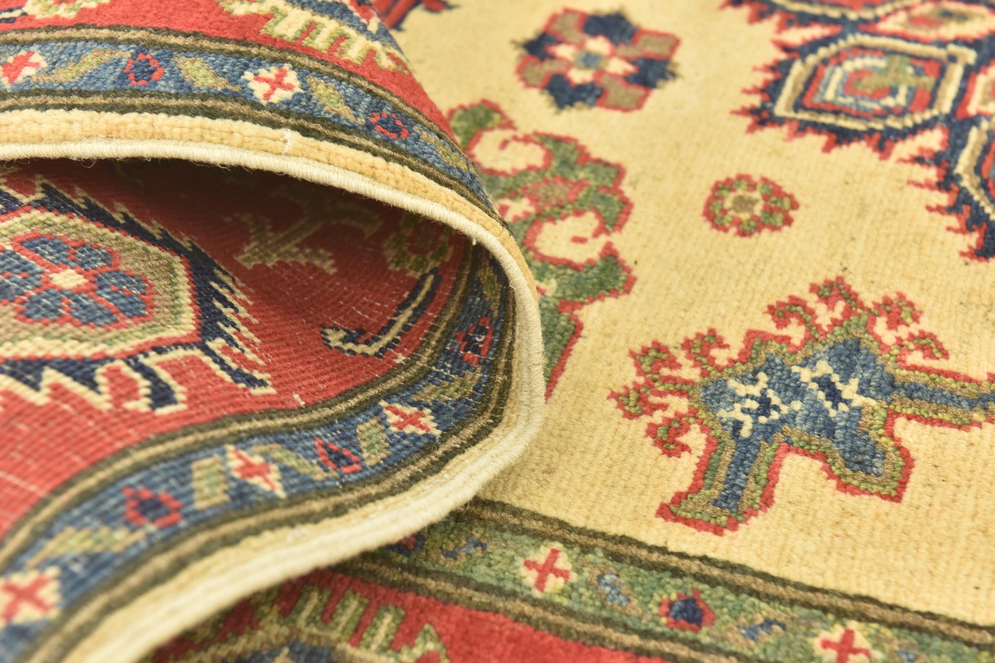 4' 4 x 5' 8 Hand Knotted Kazak Rug