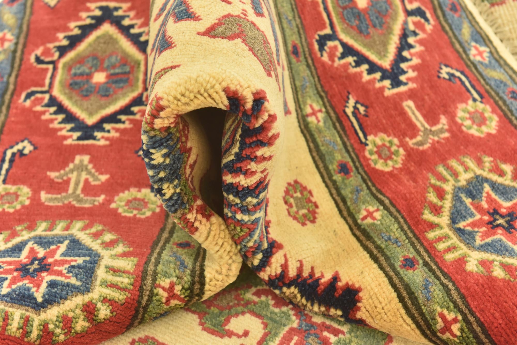4' 4 x 5' 8 Hand Knotted Kazak Rug