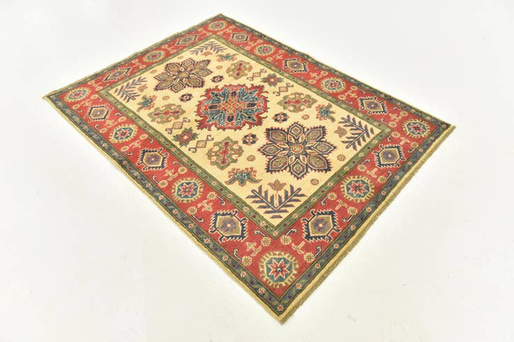 Detail image of 4' 4 x 5' 8 Hand Knotted Kazak Rug