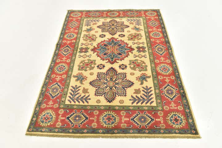 4' 4 x 5' 8 Hand Knotted Kazak Rug