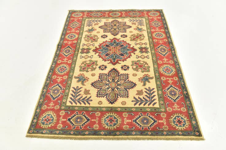 Detail image of 4' 4 x 5' 8 Hand Knotted Kazak Rug