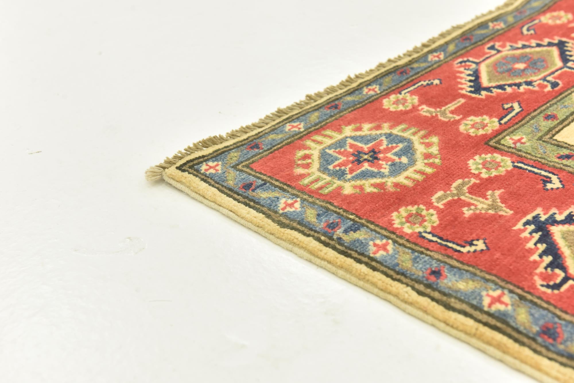 4' 4 x 5' 8 Hand Knotted Kazak Rug