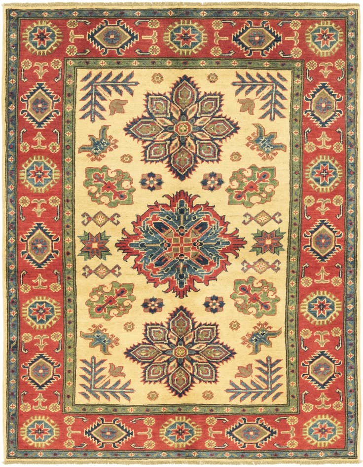 Detail image of 4' 4 x 5' 8 Hand Knotted Kazak Rug