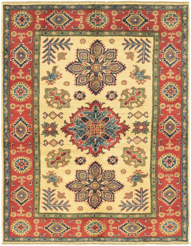 Detail image of 4' 4 x 5' 8 Hand Knotted Kazak Rug