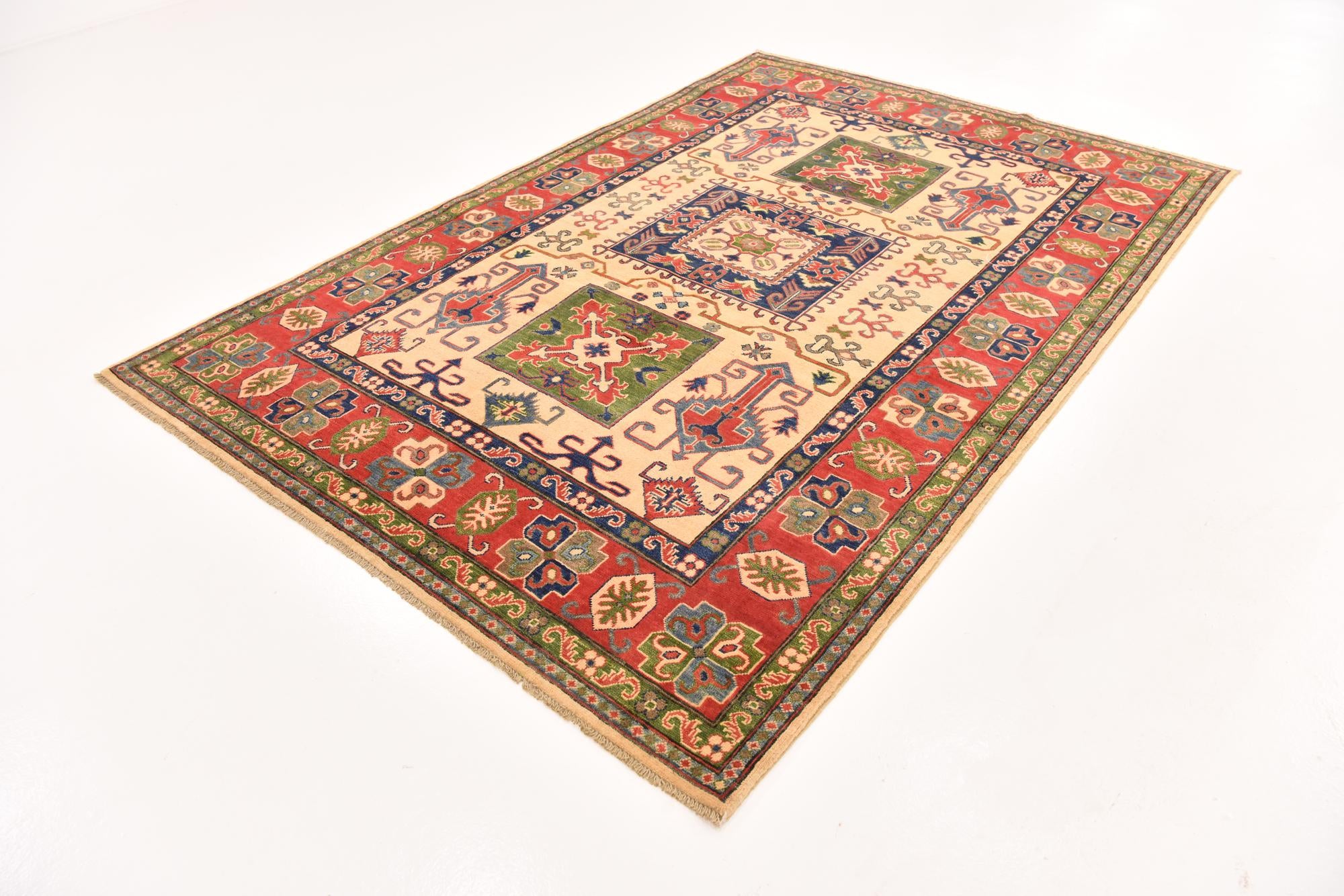 6' x 9' Hand Knotted Kazak Rug