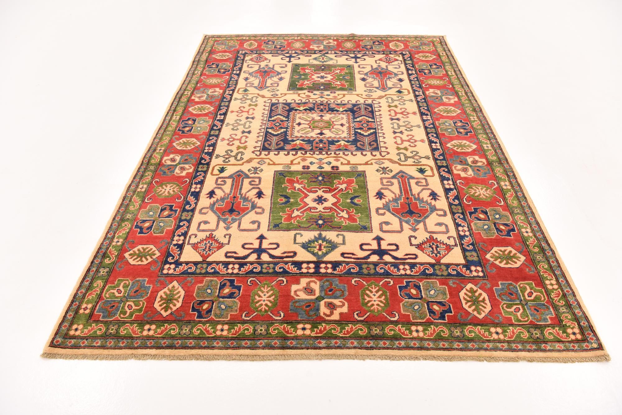 6' x 9' Hand Knotted Kazak Rug
