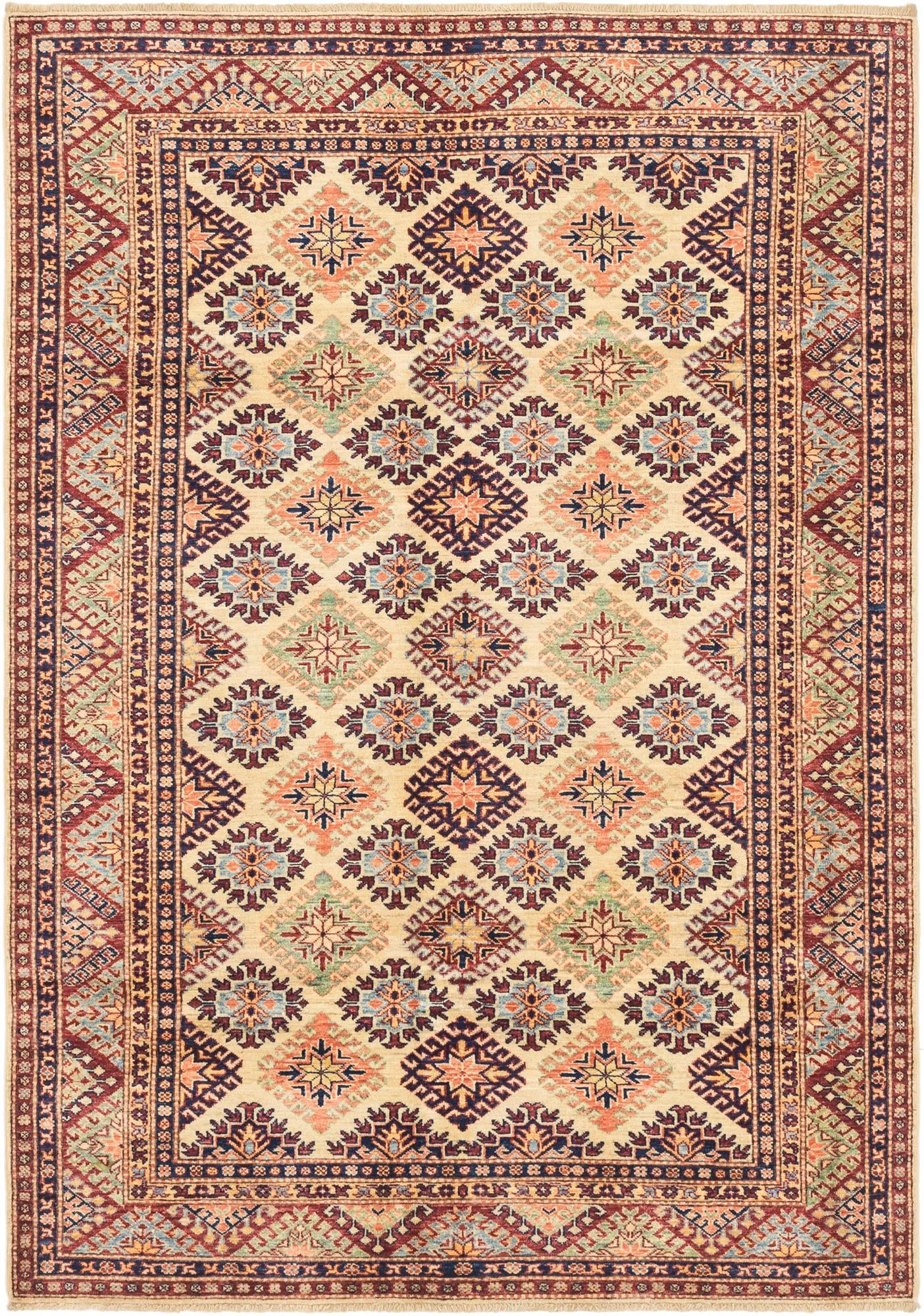 5' 8 x 8' 3 Hand Knotted Kazak Oriental Rug