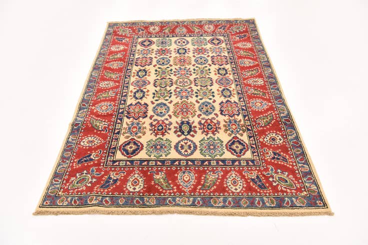 Detail image of 4' x 5' 10 Hand Knotted Kazak Rug