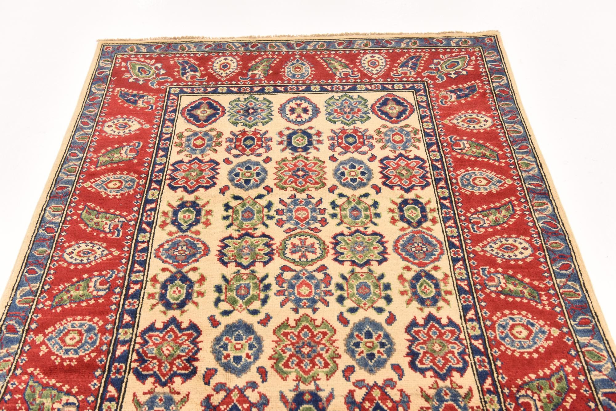 4' x 5' 10 Hand Knotted Kazak Rug