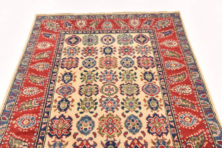Detail image of 4' x 5' 10 Hand Knotted Kazak Rug