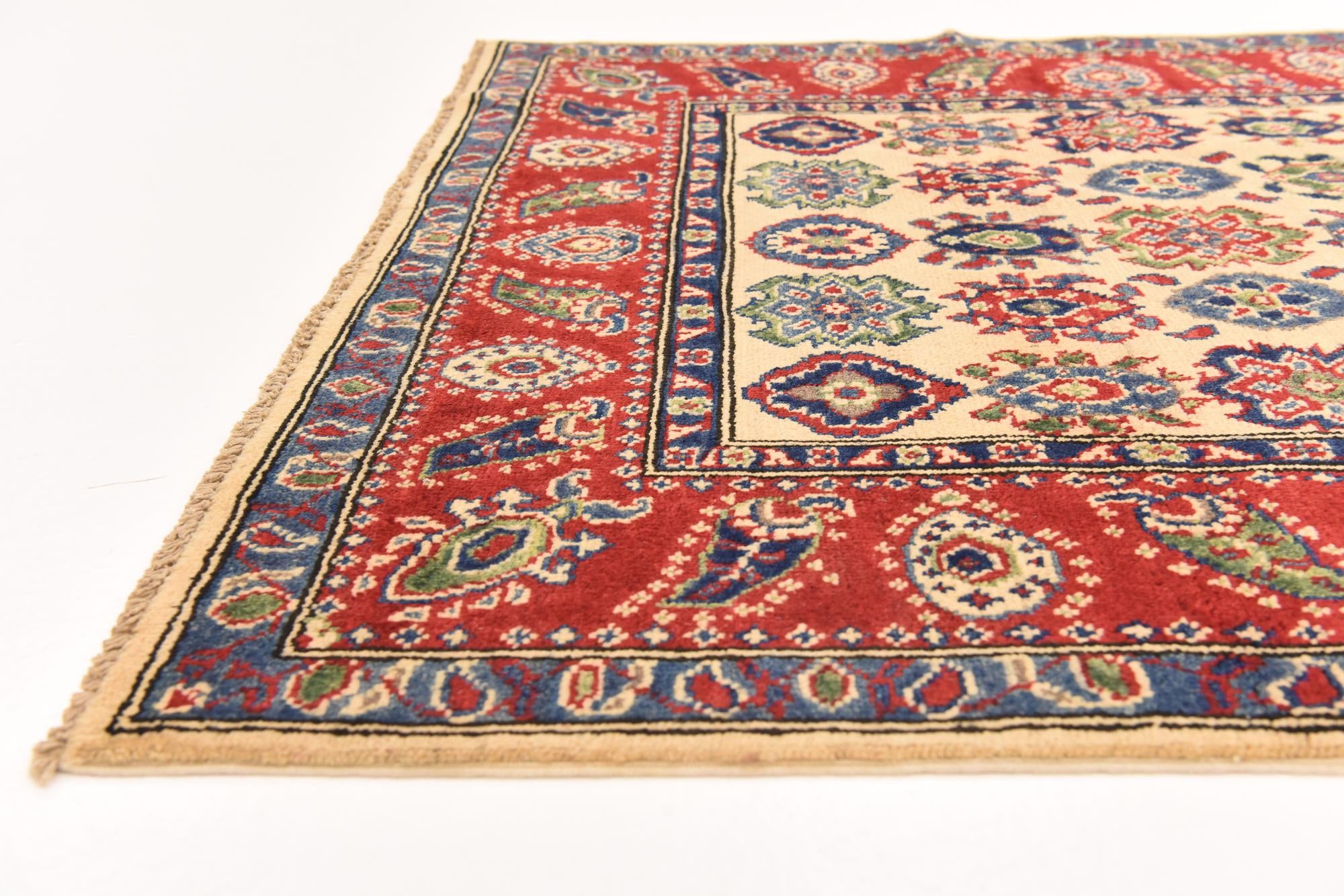 4' x 5' 10 Hand Knotted Kazak Rug