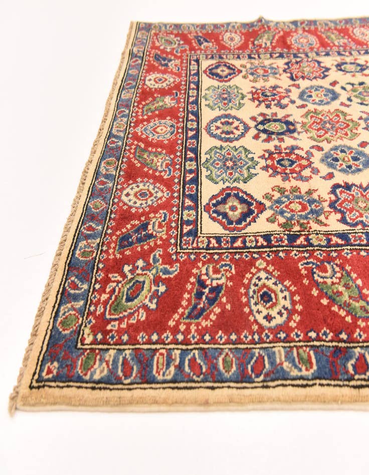 Detail image of 4' x 5' 10 Hand Knotted Kazak Rug