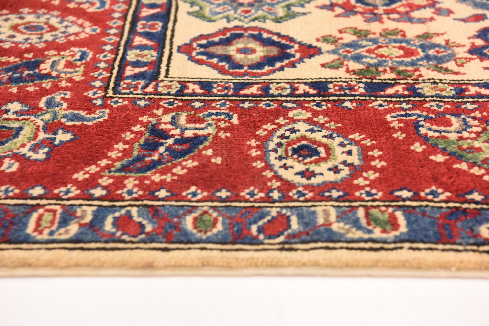 4' x 5' 10 Hand Knotted Kazak Rug