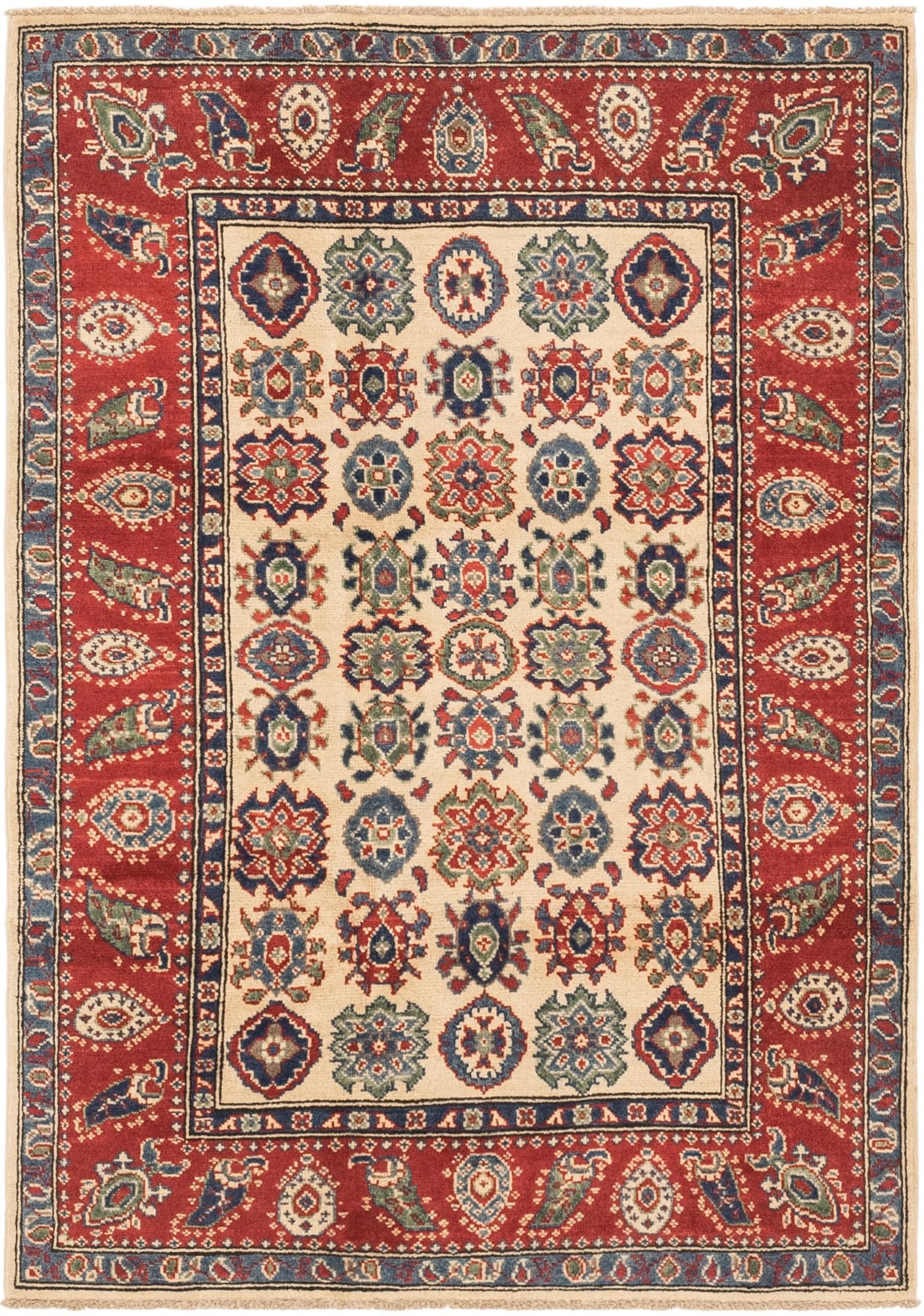 4' x 5' 10 Hand Knotted Kazak Rug