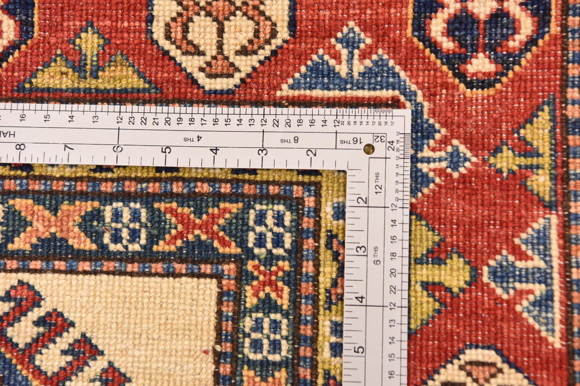 185cm x 230cm anudado a mano Kazak Alfombra Oriental