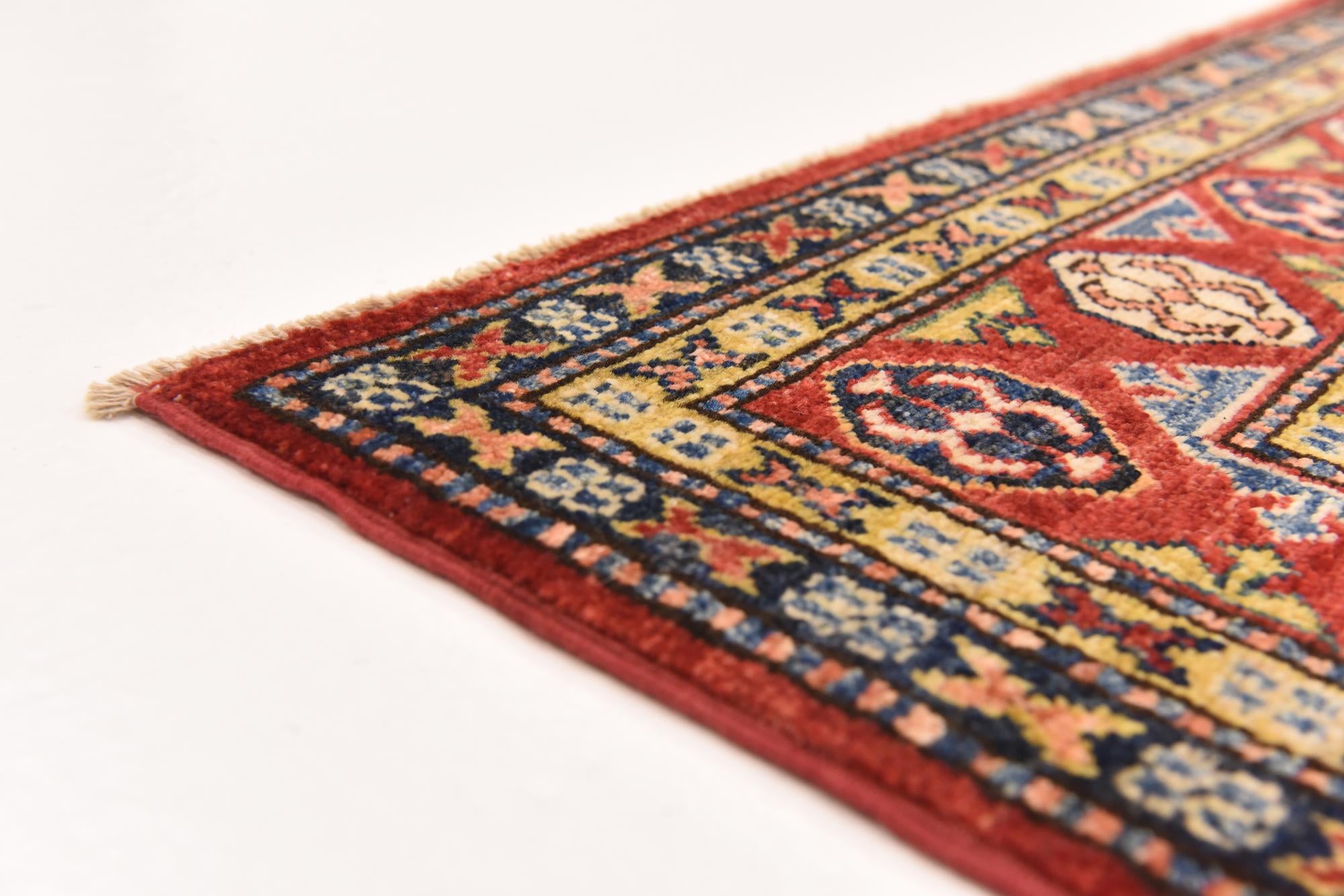 185cm x 230cm anudado a mano Kazak Alfombra Oriental