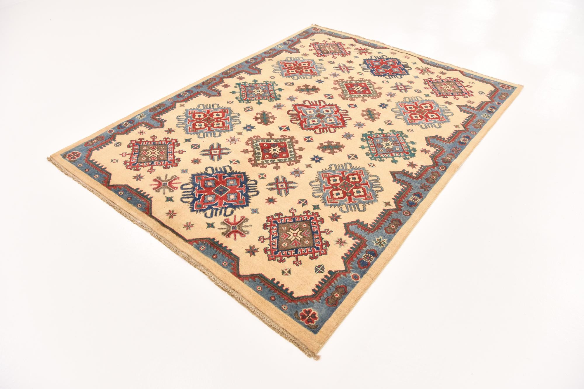 5' 9 x 7' 8 Hand Knotted Kazak Rug
