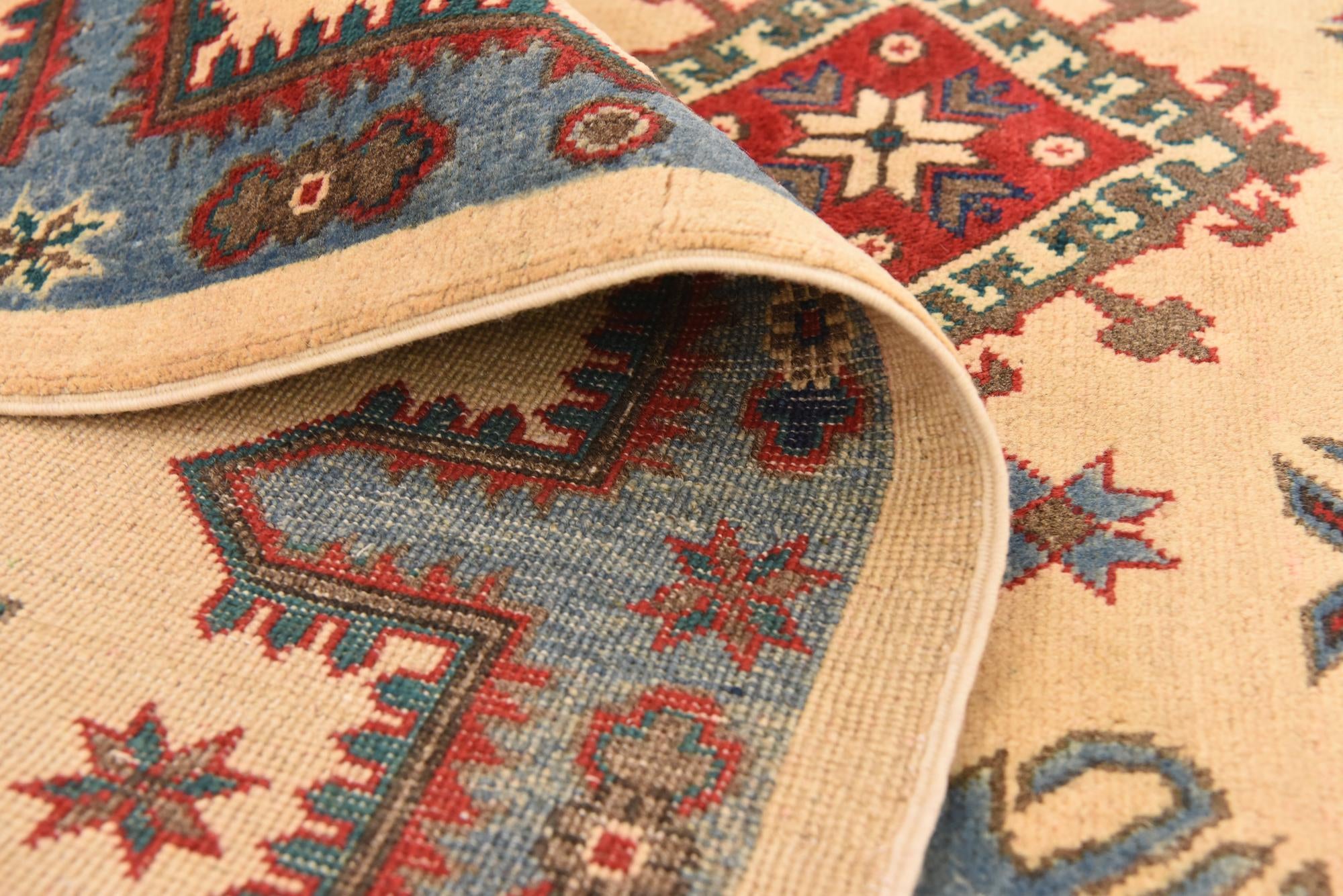 5' 9 x 7' 8 Hand Knotted Kazak Rug