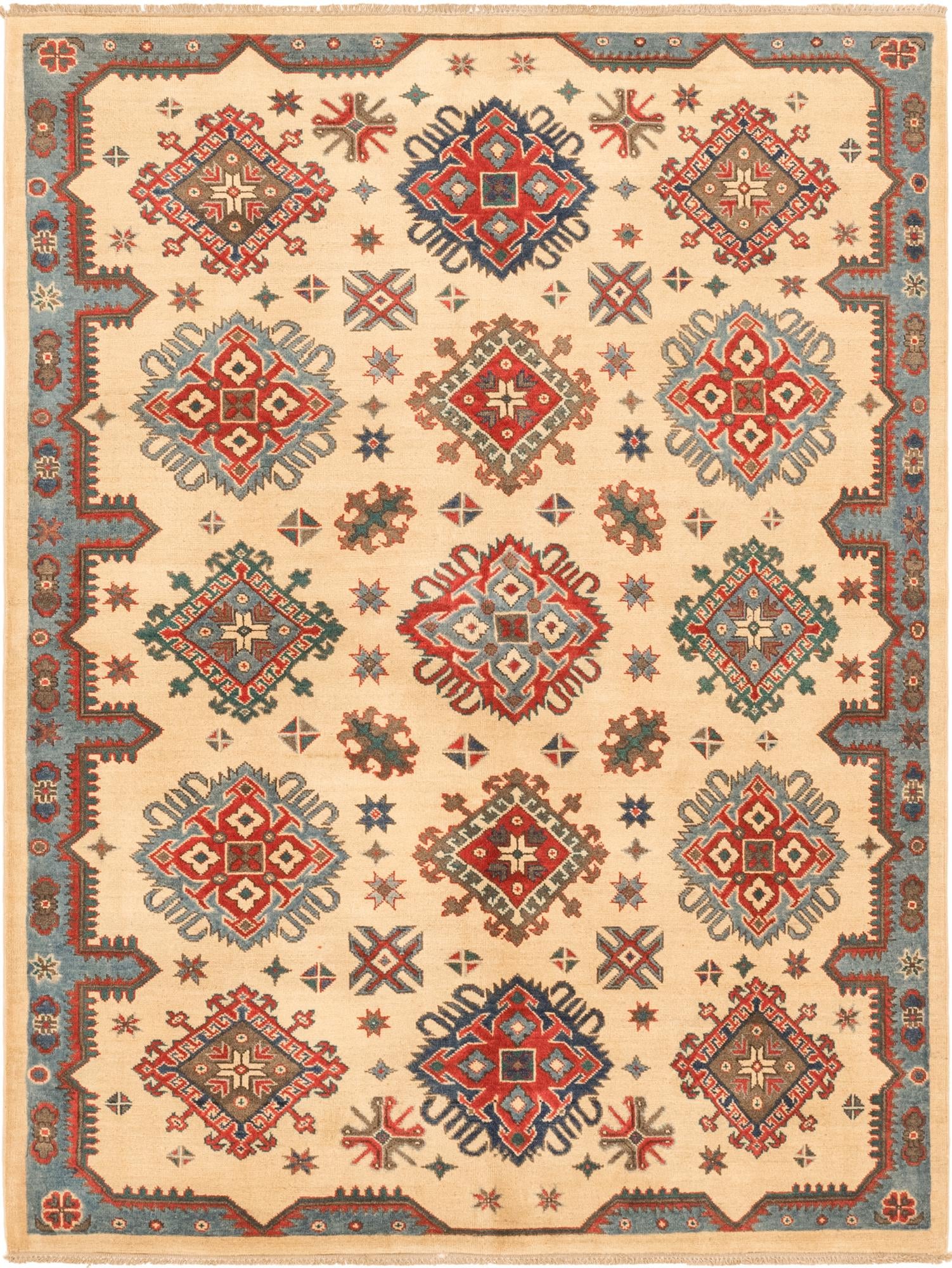 5' 9 x 7' 8 Hand Knotted Kazak Rug