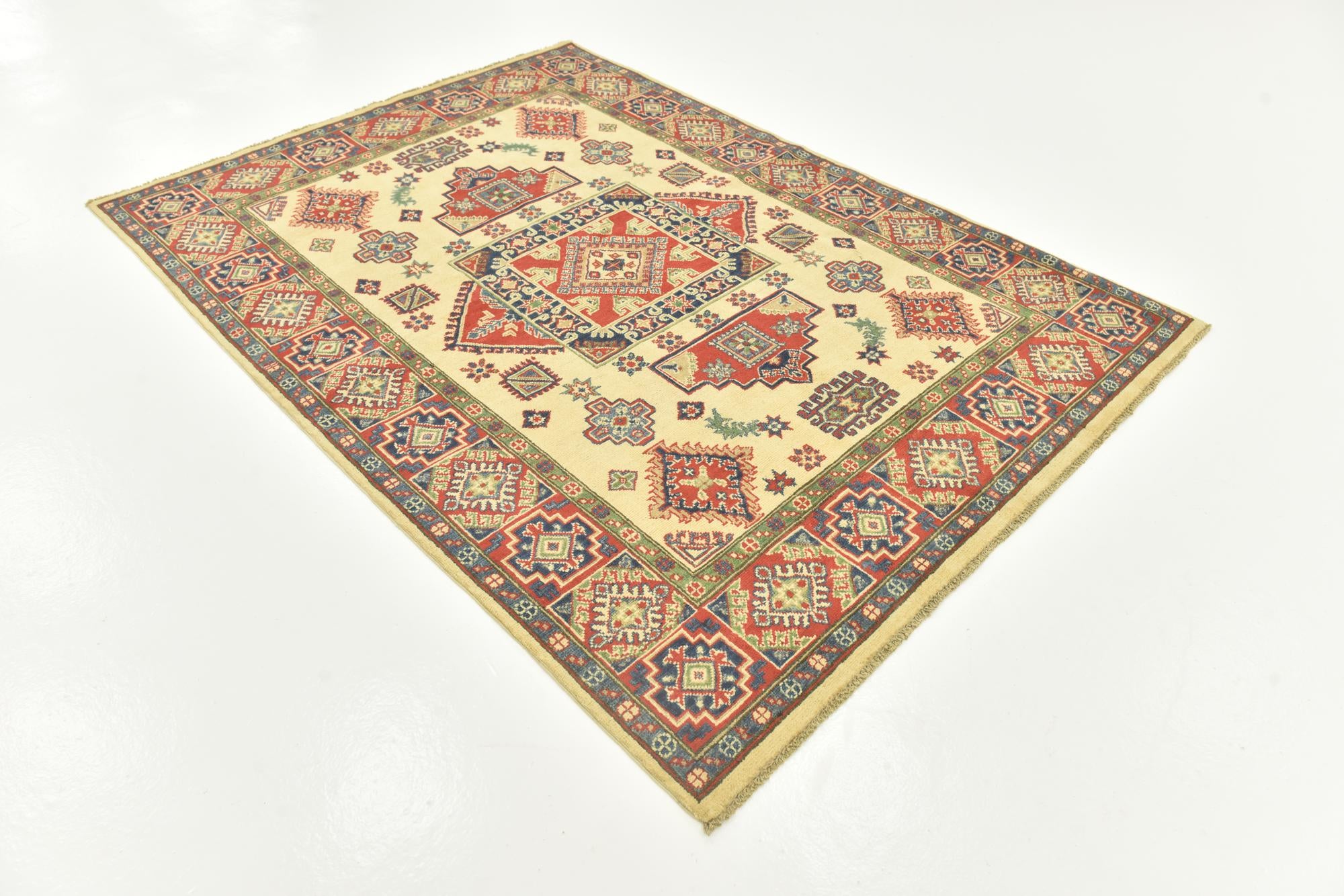 5' 6 x 7' 7 Hand Knotted Kazak Rug