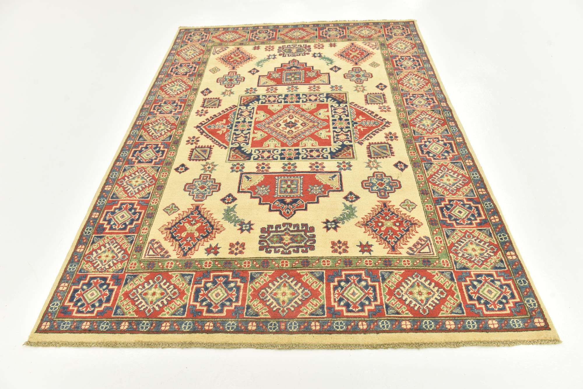 5' 6 x 7' 7 Hand Knotted Kazak Rug