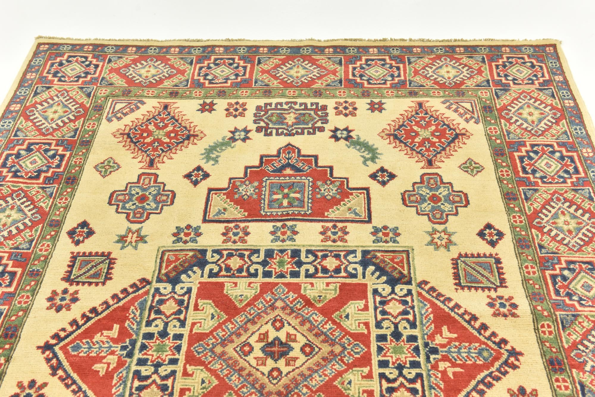 5' 6 x 7' 7 Hand Knotted Kazak Rug