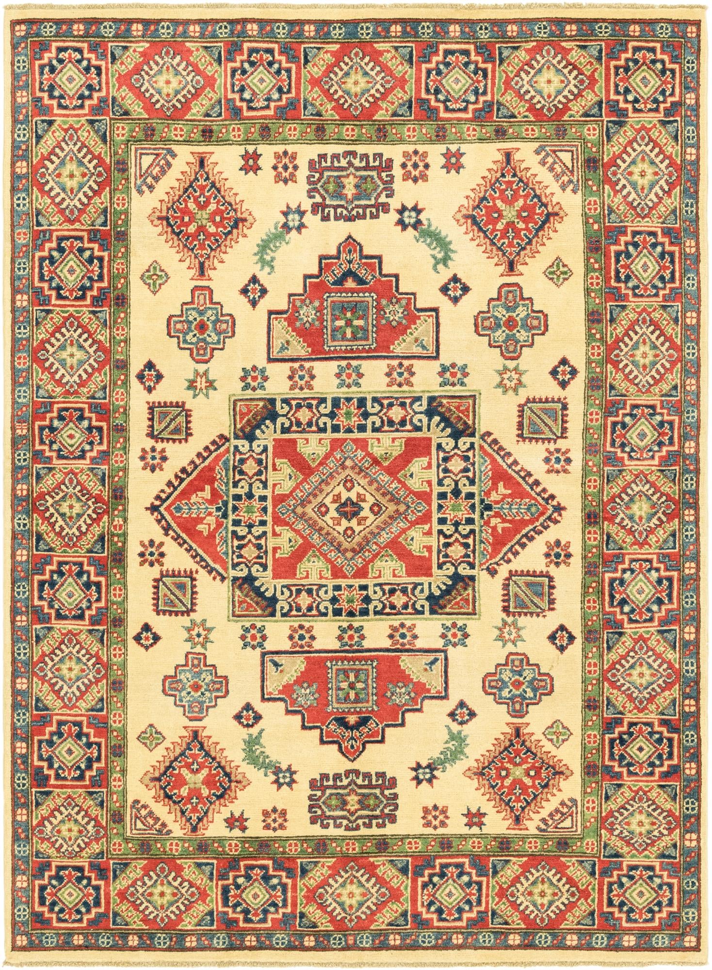 5' 6 x 7' 7 Hand Knotted Kazak Rug