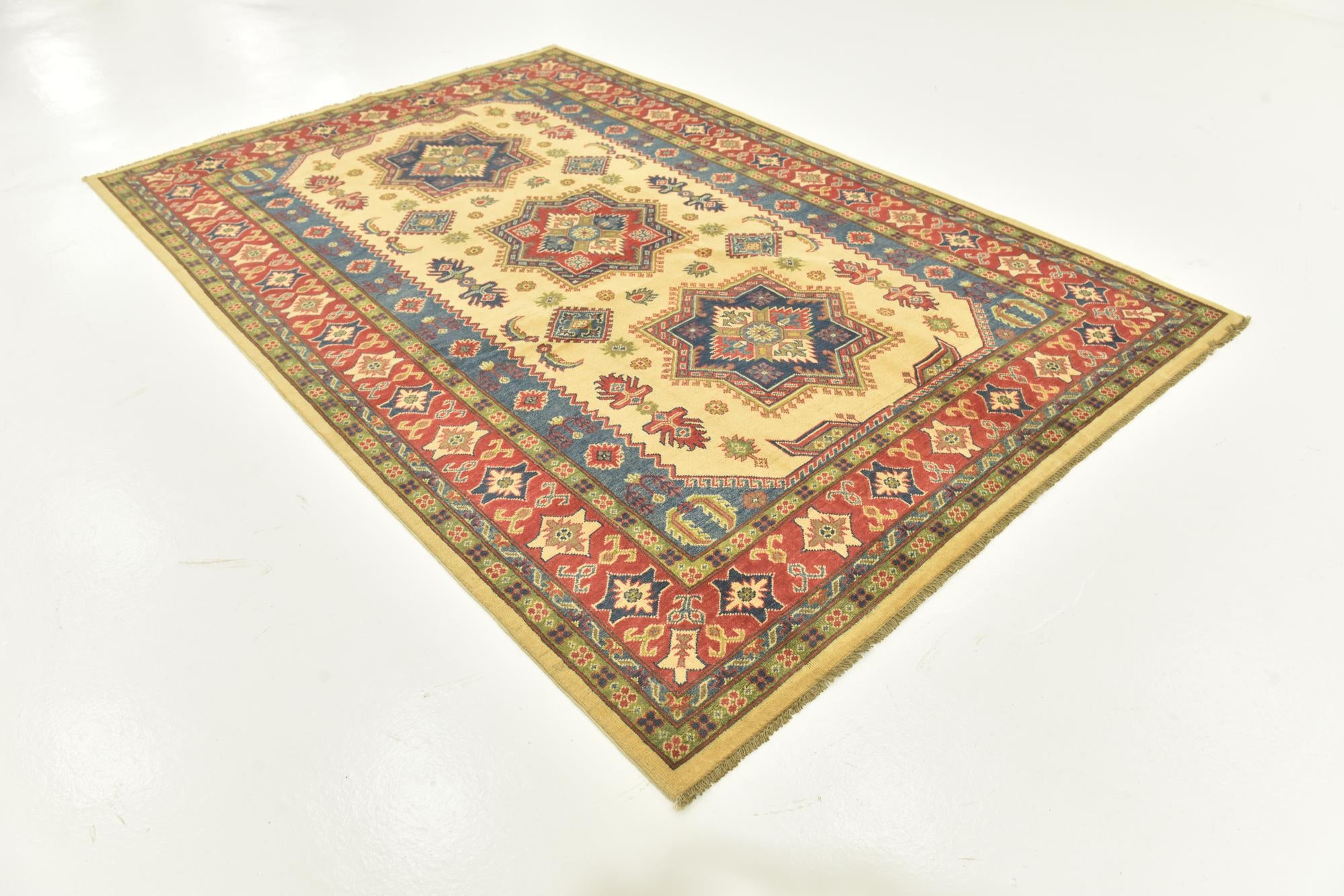 6' 8 x 10' Hand Knotted Kazak Rug