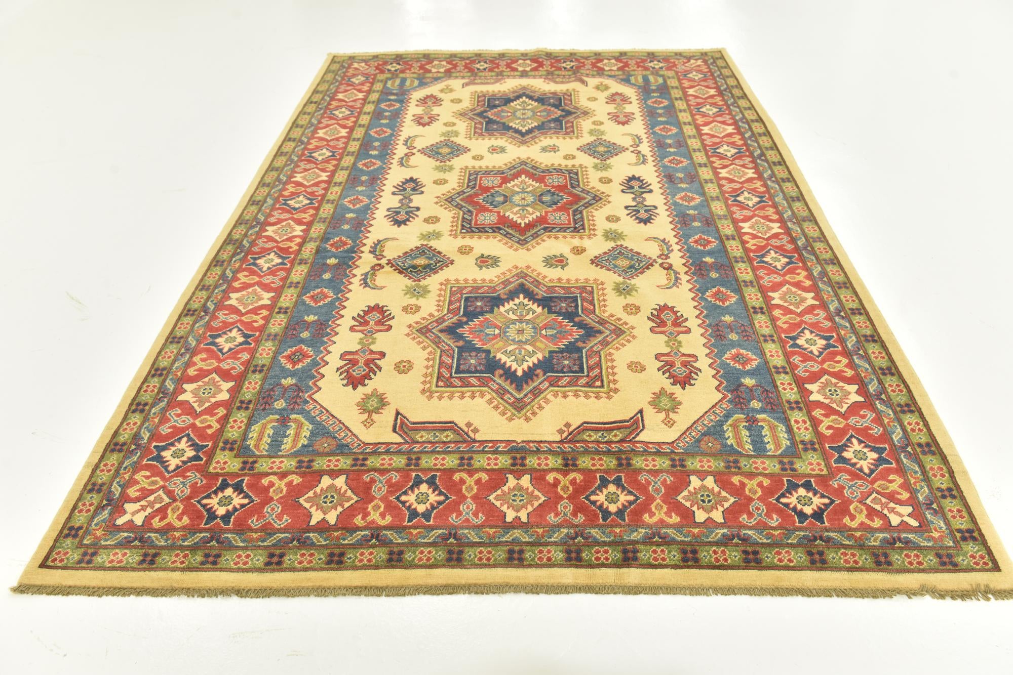6' 8 x 10' Hand Knotted Kazak Rug