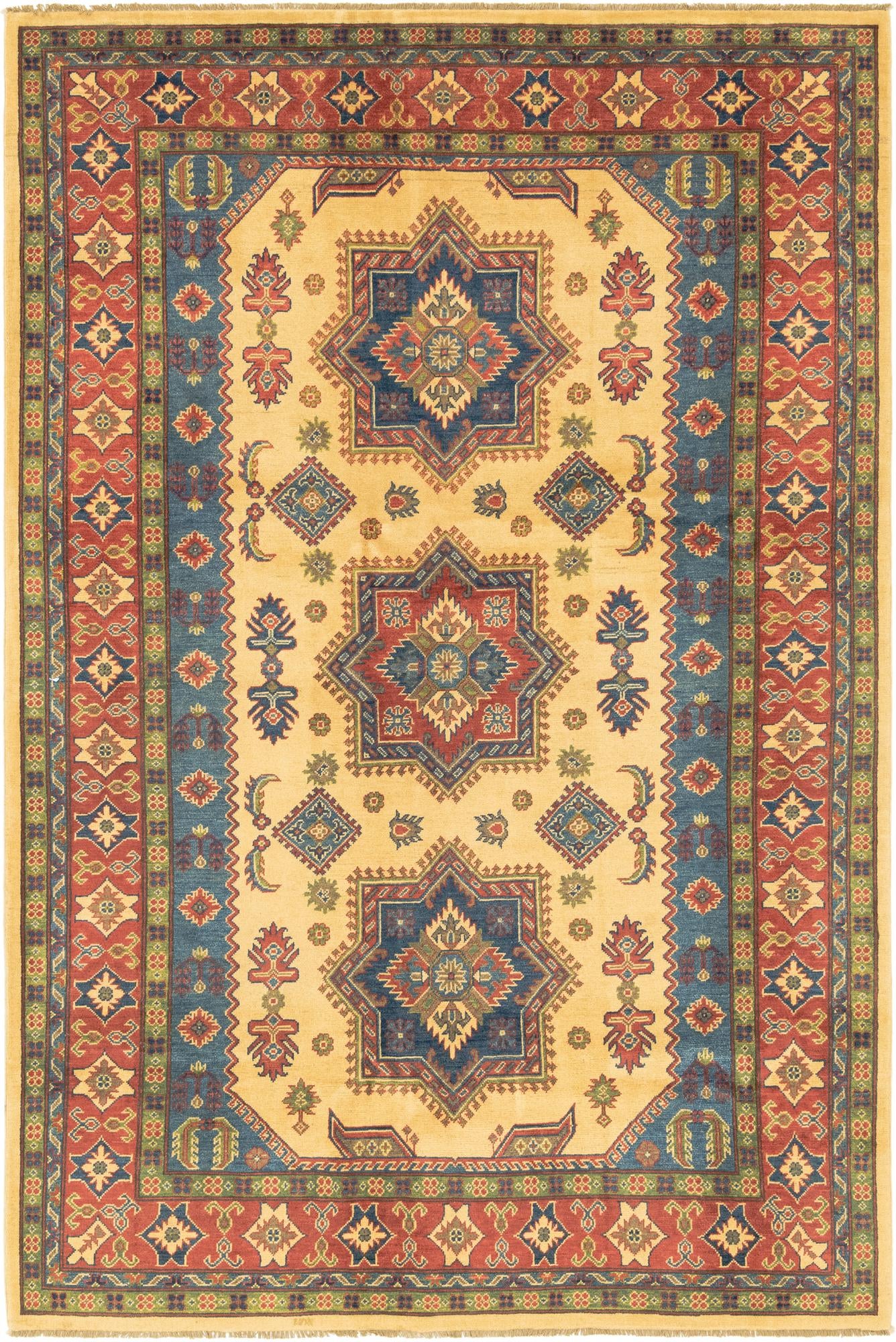 6' 8 x 10' Hand Knotted Kazak Rug