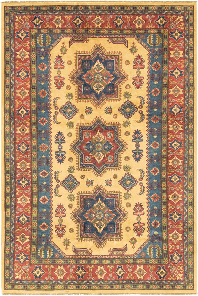 Detail image of 6' 8 x 10' Hand Knotted Kazak Rug
