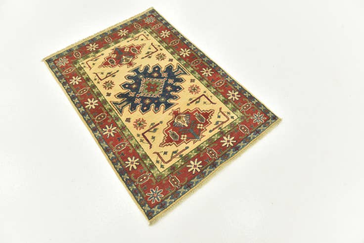 Detail image of 2' 8 x 3' 10 Hand Knotted Kazak Rug