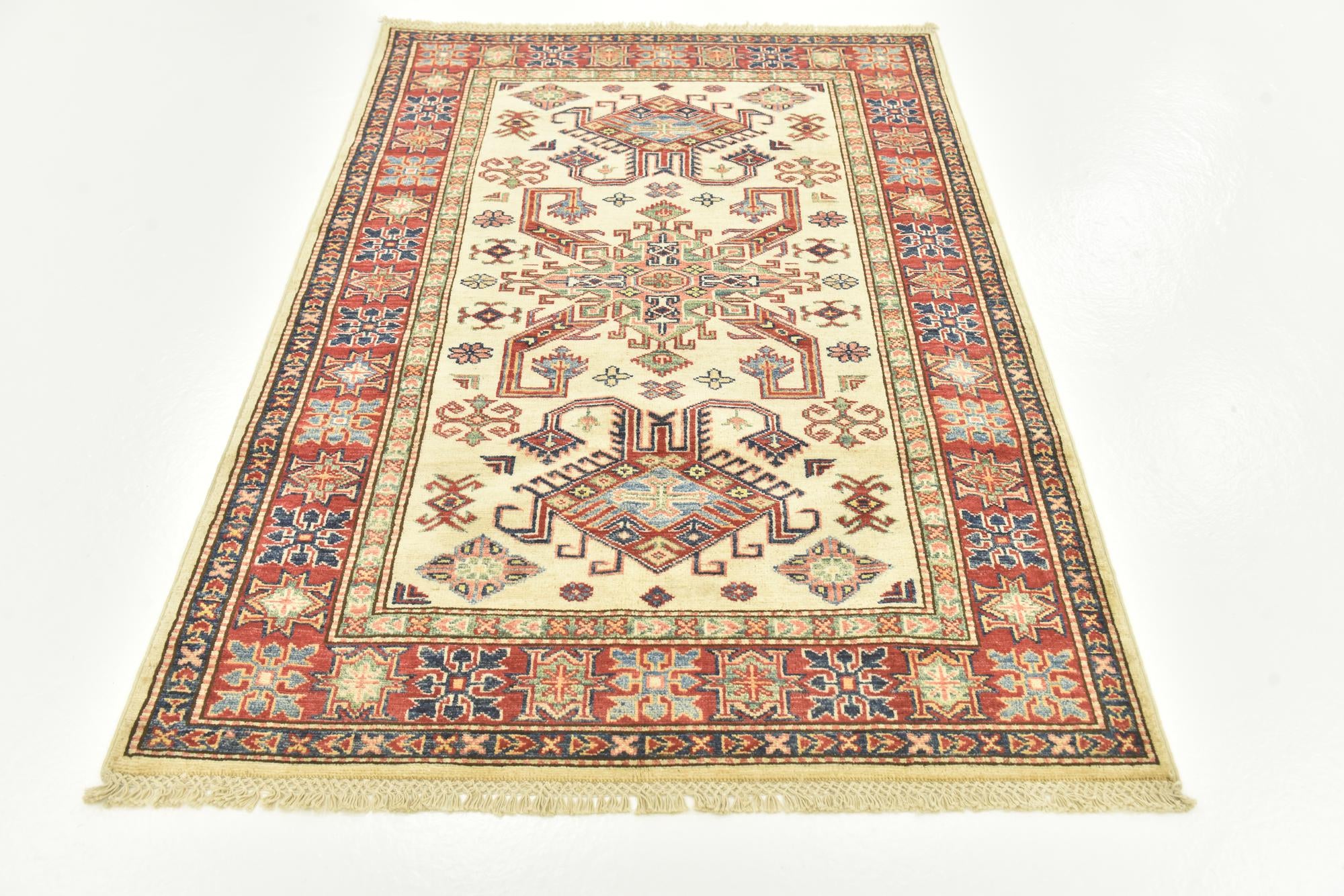 3' 6 x 4' 10 Hand Knotted Kazak Oriental Rug