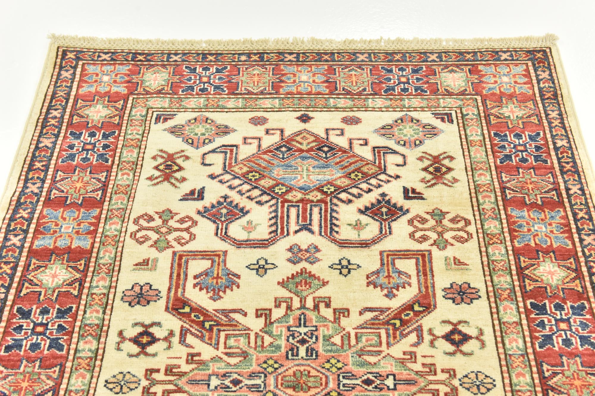 3' 6 x 4' 10 Hand Knotted Kazak Oriental Rug