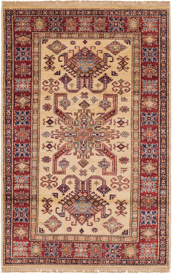 Detail image of 3' 2 x 5' Hand Knotted Kazak Oriental Rug