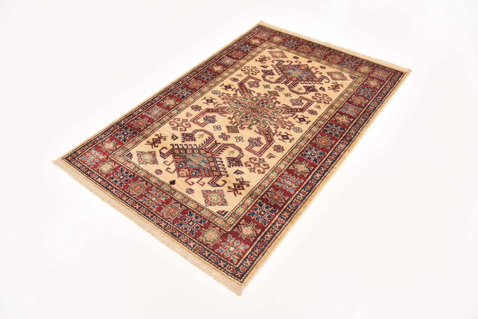 3' 4 x 5' 1 Hand Knotted Kazak Oriental Rug