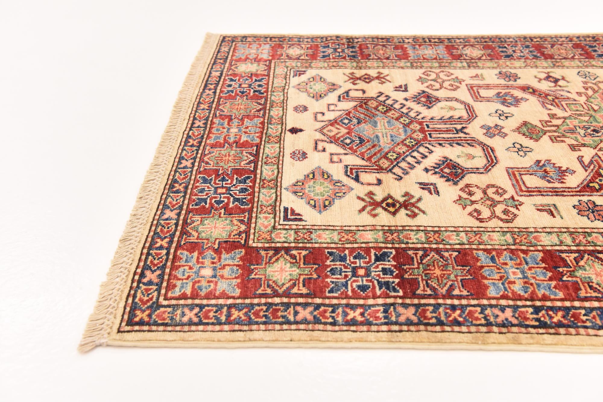 3' 4 x 5' 1 Hand Knotted Kazak Oriental Rug