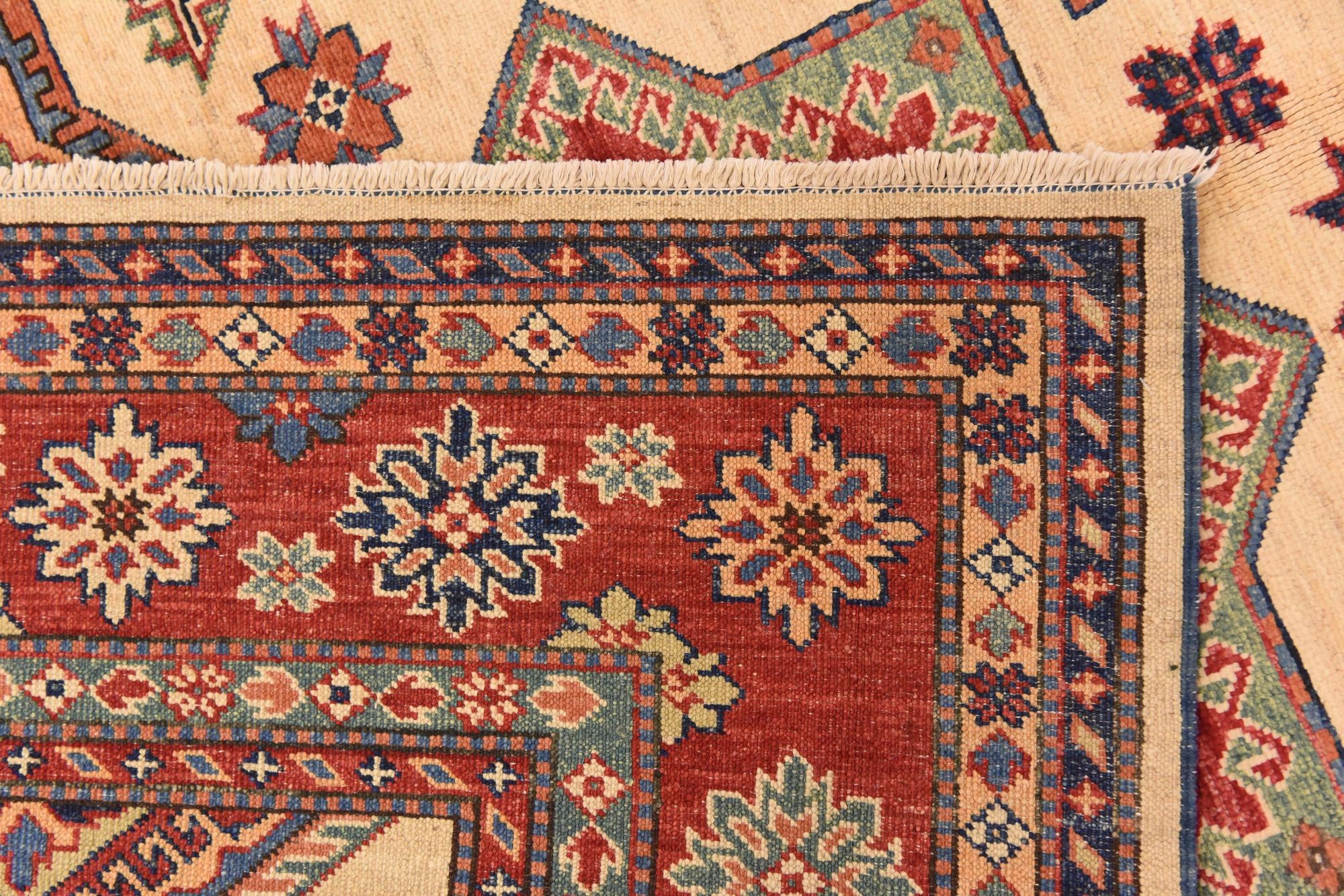 5' 9 x 8' 7 Hand Knotted Kazak Oriental Rug